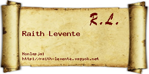 Raith Levente névjegykártya